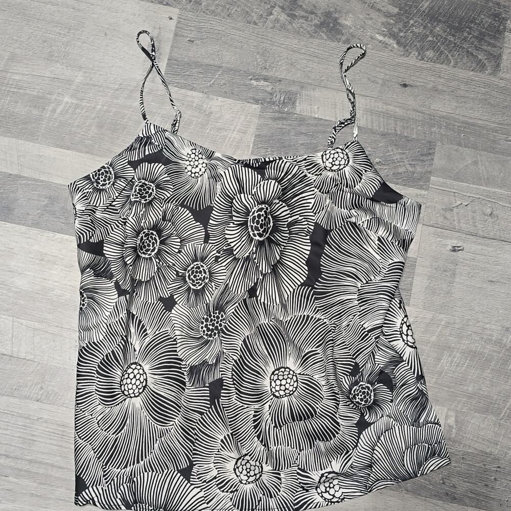 NWT, Express • Satin Floral Cowl Neck Tank Top, Size Small